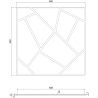 Mexen Form 04 panneau mural acoustique 60 x 60 cm (4 pcs), feutre 9 mm, placage technique, Miroir - S111-60607-04-099