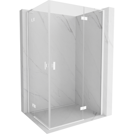 Mexen Mist-H L Duo cabine de douche pivotante droite 115 x 120 cm, transparent, blanc - 8A5L-115L-120P-20-00