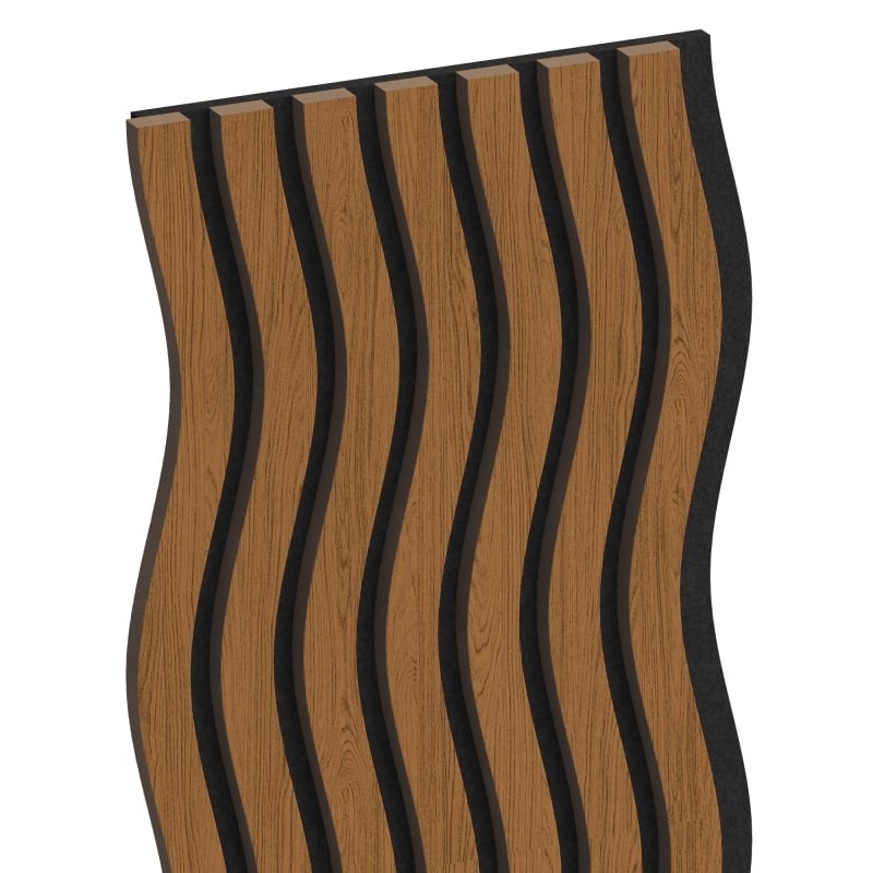 Mexen Lam-SF 01 lames murales acoustiques 280 x 30 cm, feutre 9 mm, placage technique, Chêne Naturel - S106-280-01-042