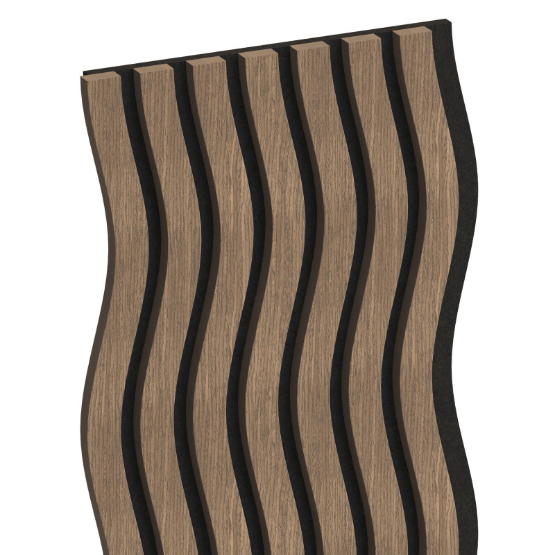 Mexen Lam-SF 01 lamelles murales acoustiques 280 x 30 cm, feutre 9 mm, placage technique, Noyer Foncé - S106-280-01-044