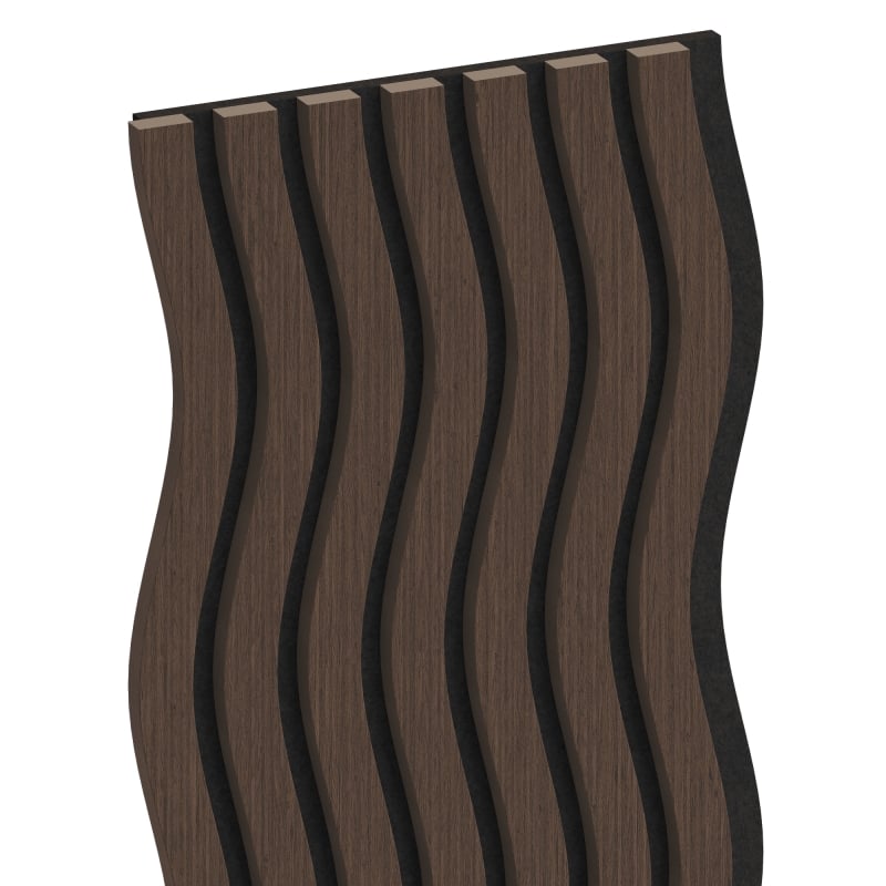 Mexen Lam-SF 01 lamelles murales acoustiques 280 x 30 cm, feutre 9 mm, placage technique, Chêne Mocca - S106-280-01-045