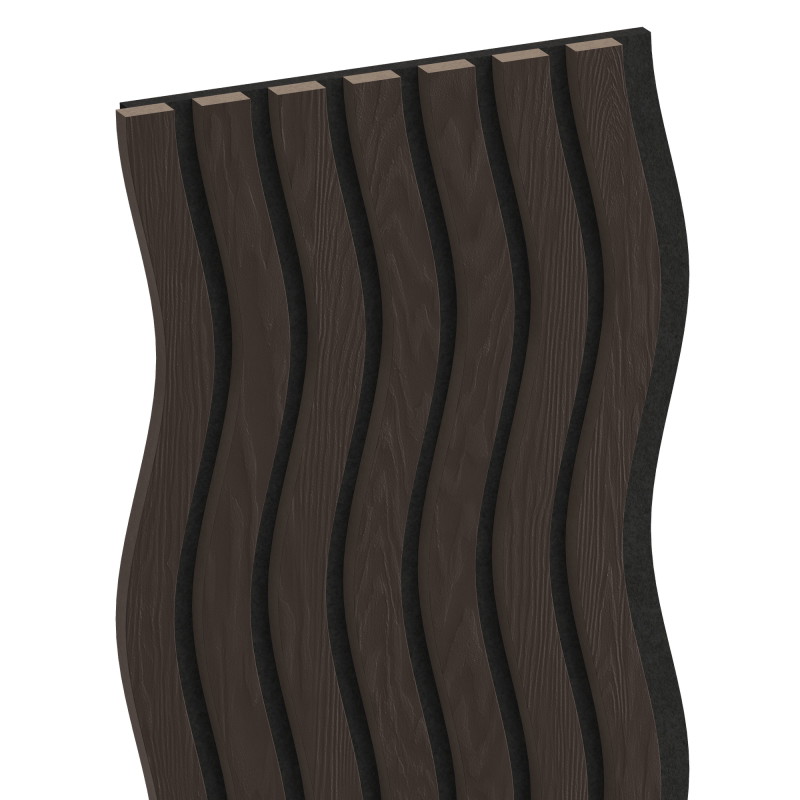Mexen Lam-SF 01 lames murales acoustiques 280 x 30 cm, feutre 9 mm, placage technique, Chêne Noir - S106-280-01-046