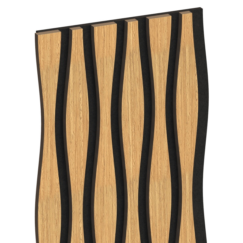 Mexen Lam-SF 01 Lam-SF 26 lames murales acoustiques 280 x 30 cm, feutre 9 mm, placage technique, Chêne Classic