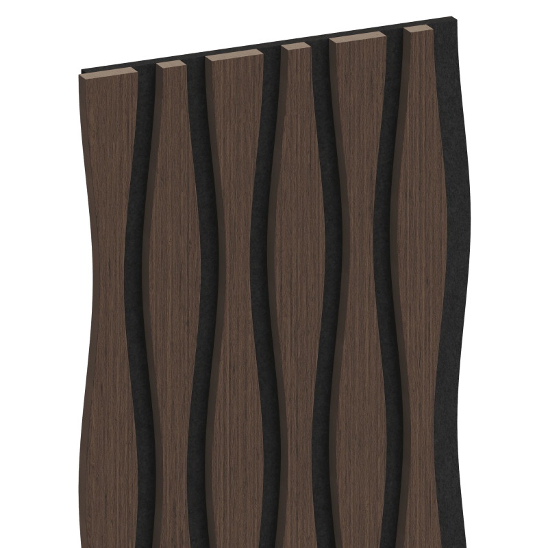 Mexen Lam-SF 01 Lam-SF 26 lamelles murales acoustiques 280 x 30 cm, feutre 9 mm, placage technique, Chêne Mocca
