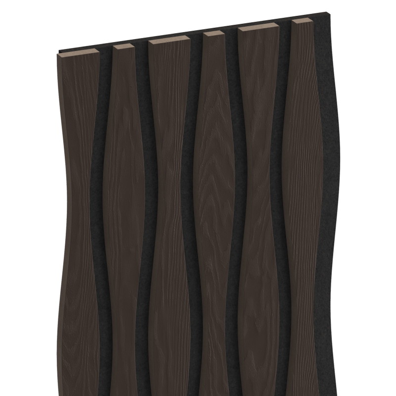 Mexen Lam-SF 01 Lam-SF 26 lamelles murales acoustiques 280 x 30 cm, feutre 9 mm, placage technique, Chêne Noir