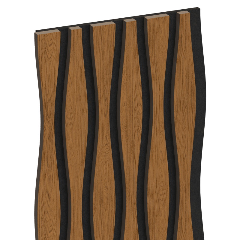 Mexen Lam-SF 01 Lam-SF 26 lamelles murales acoustiques 280 x 30 cm, feutre 9 mm, placage technique, Chêne Naturel