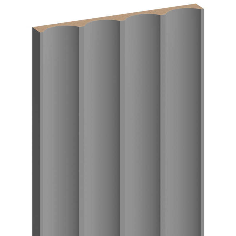 Mexen Strito 01 Strio 01 lamelles murales rainurées 280 x 14,5 cm (2 pièces), gris foncé - S120-280-01-306
