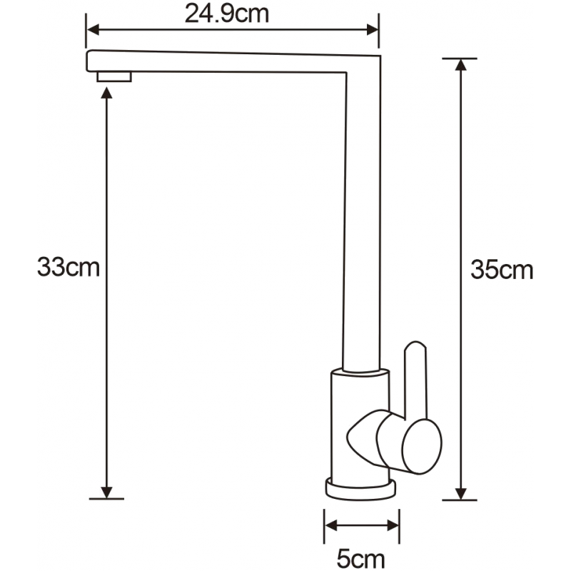 Mexen Gina robinet de cuisine, inox - 672300-99