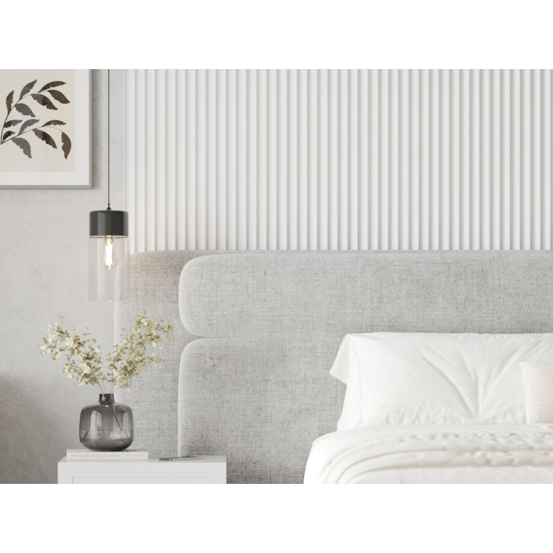Mexen Strito 01 Strio 01 lames murales rainurées 280 x 14,5 cm (2 pièces), blanc - S120-280-01-301