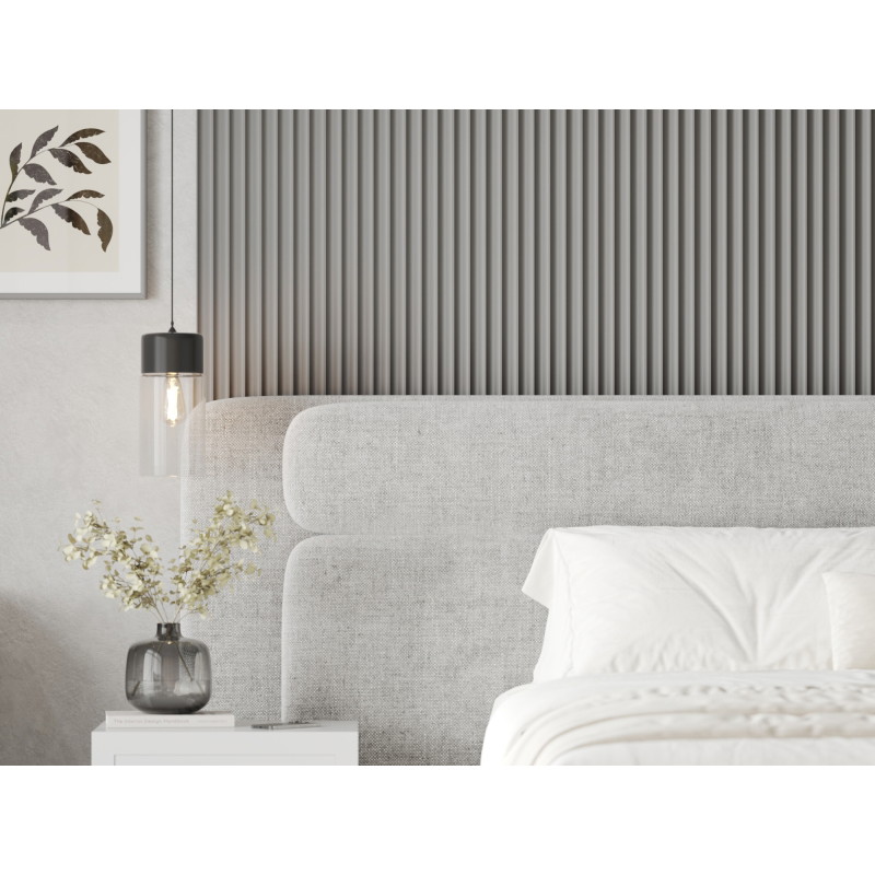 Mexen Strito 01 Strio 01 lamelles murales rainurées 280 x 14,5 cm (2 pièces), gris foncé - S120-280-01-306