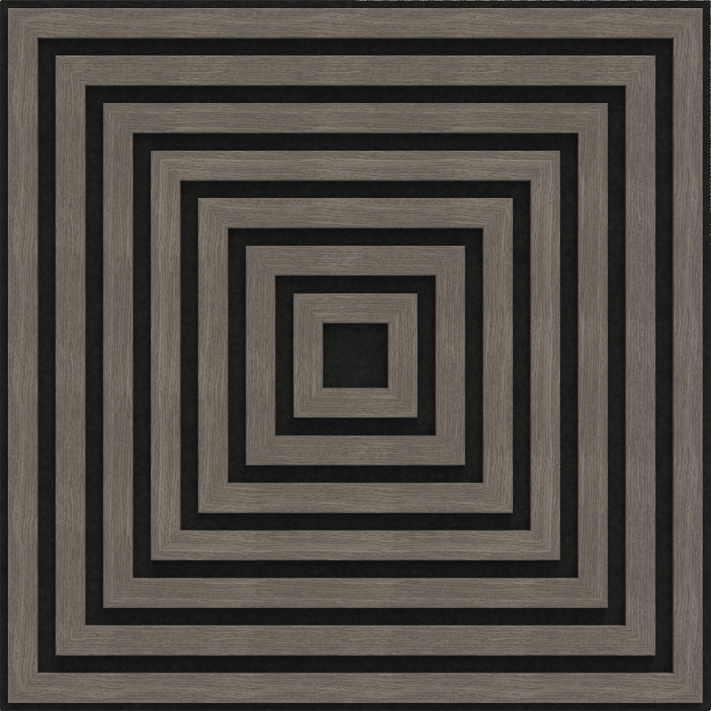 Mexen Linea 13 panneau mural acoustique 60 x 60 cm (4pcs), feutre 9 mm, placage technique, Chêne Gris - S110-60607-13-043