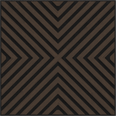 Mexen Linea 01 panneau mural acoustique 60 x 60 cm (4 pièces), feutre 9 mm, placage technique, Chêne Mocca - S110-60607-01-045