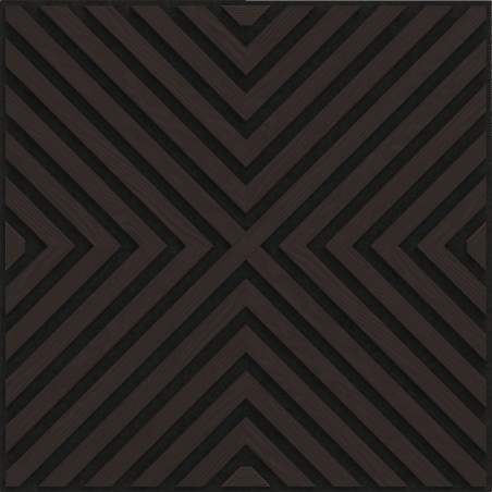 Mexen Linea 01 panneau mural acoustique 60 x 60 cm (4 pièces), feutre 9 mm, placage technique, Chêne Noir - S110-60607-01-046