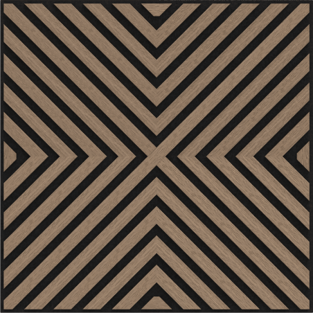 Mexen Linea 01 panneau mural acoustique 60 x 60 cm (4pcs), feutre 9 mm, placage technique, Noyer Clair - S110-60607-01-047