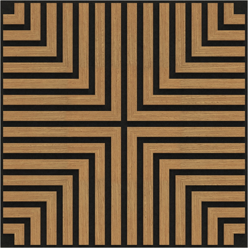 Mexen Linea 02 panneau mural acoustique 60 x 60 cm (4 pièces), feutre 9 mm, placage technique, Chêne Classique