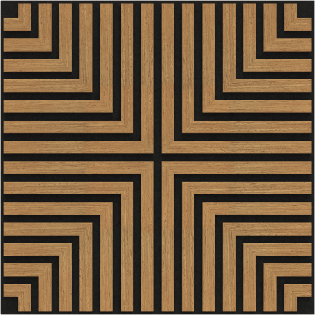 Mexen Linea 02 panneau mural acoustique 60 x 60 cm (4 pièces), feutre 9 mm, placage technique, Chêne Classique