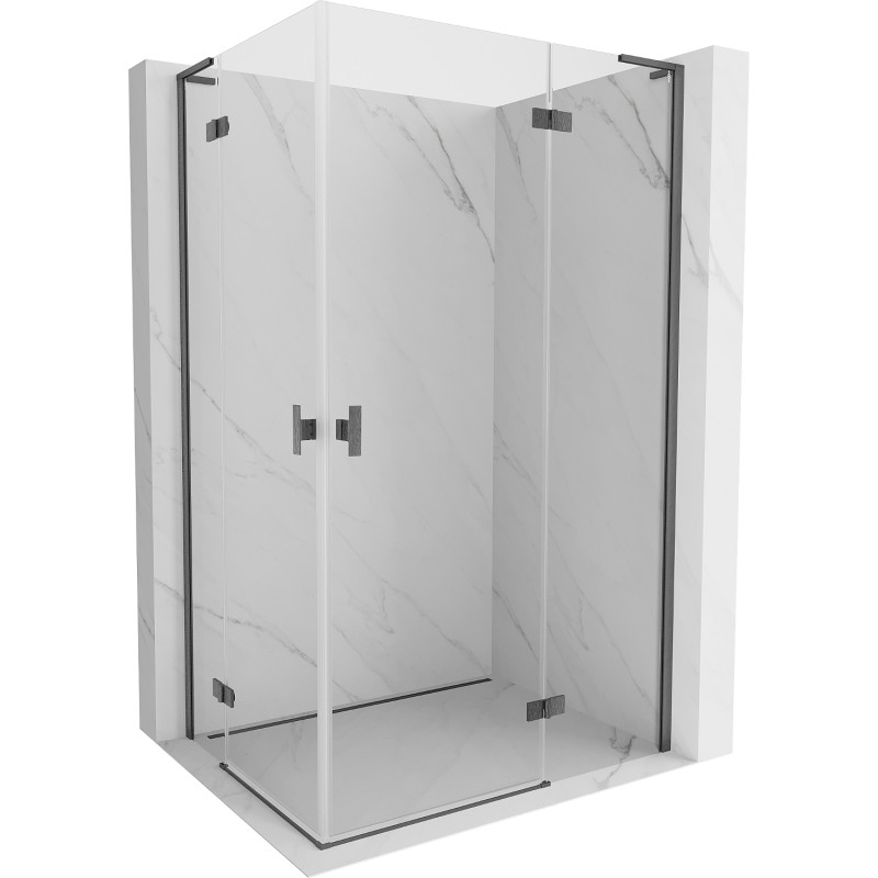 Mexen Mist-H L Duo cabine de douche pivotante droite 70 x 80 cm, transparent, gris canon brossé - 8A5L-070L-080P-66-00