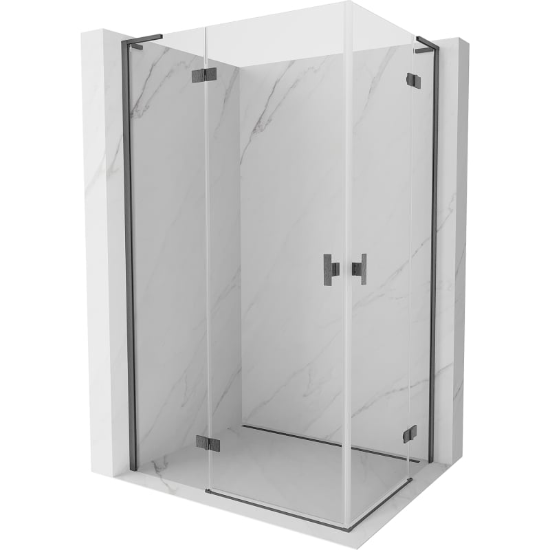 Mexen Mist-H L Duo cabine de douche pivotante gauche 110 x 85 cm, transparent, gris acier brossé - 8A5L-110L-085P-66-00