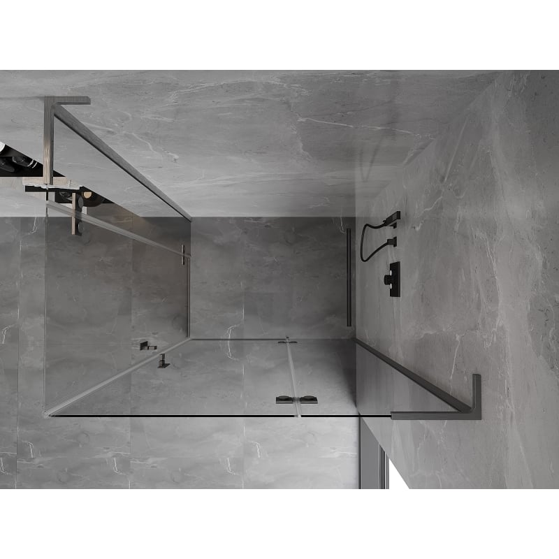 Mexen Mist-H L Duo cabine de douche pivotante droite 75 x 90 cm, transparent, gris canon brossé - 8A5L-075L-090P-66-00