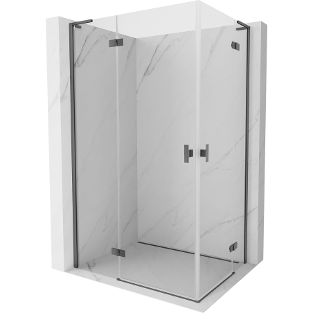 Mexen Mist-H L Duo cabine de douche pivotante gauche 105 x 90 cm, transparent, gris pistolet brossé - 8A5L-105L-090P-66-00