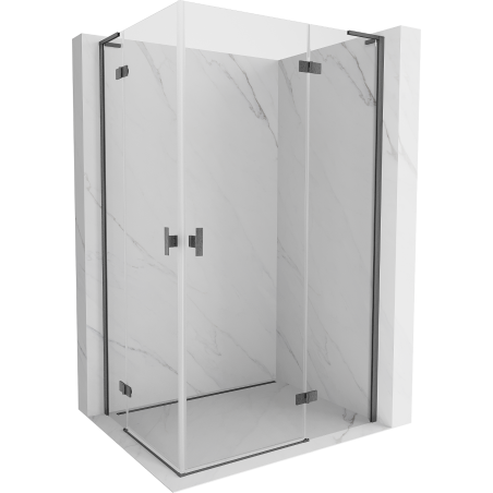 Mexen Mist-H L Duo cabine de douche pivotante droite 75 x 100 cm, transparent, gris canon brossé - 8A5L-075L-100P-66-00