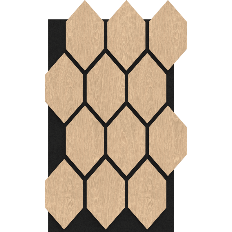 Mexen Lam-B lamelles murales 275 x 30 cm, panneau HDF 4 mm, placage technique, Chêne Sable - S100-275307-3015-001