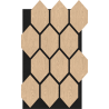 Mexen Form 01 panneau mural acoustique 91 x 56 cm (4 pièces), feutre 9 mm, placage technique, Chêne blanchi
