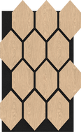Mexen Form 01 panneau mural acoustique 91 x 56 cm (4 pièces), feutre 9 mm, placage technique, Chêne blanchi