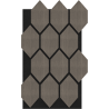 Mexen Form 01 panneau mural acoustique 91 x 56 cm (4 pièces), feutre 9 mm, placage technique, Chêne Gris - S111-91567-01-043