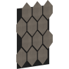 Mexen Form 01 panneau mural acoustique 91 x 56 cm (4 pièces), feutre 9 mm, placage technique, Chêne Gris - S111-91567-01-043
