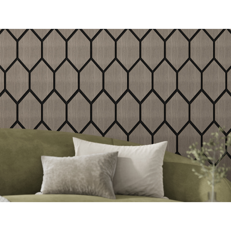 Mexen Lam-B lamelles murales 275 x 30 cm, panneau HDF 4 mm, placage technique, Chêne Sable - S100-275307-3015-001