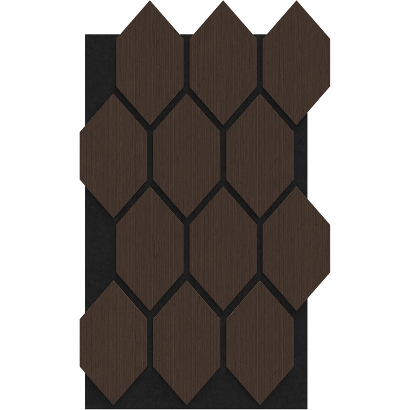 Mexen Form 01 panneau mural acoustique 91 x 56 cm (4 pièces), feutre 9 mm, placage technique, Chêne Mocca - S111-91567-01-045