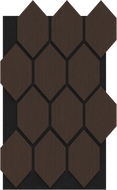 Mexen Form 01 panneau mural acoustique 91 x 56 cm (4 pièces), feutre 9 mm, placage technique, Chêne Mocca - S111-91567-01-045