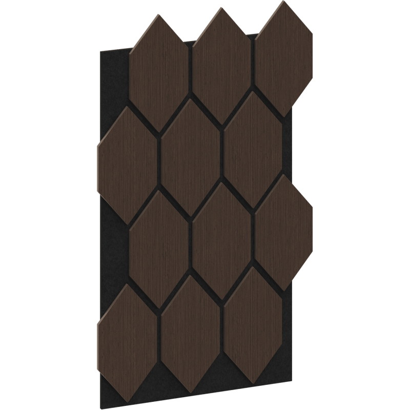 Mexen Form 01 panneau mural acoustique 91 x 56 cm (4 pièces), feutre 9 mm, placage technique, Chêne Mocca - S111-91567-01-045