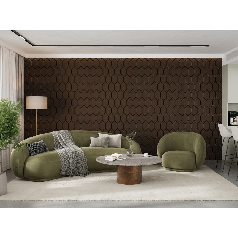 Mexen Form 01 panneau mural acoustique 91 x 56 cm (4 pièces), feutre 9 mm, placage technique, Chêne Mocca - S111-91567-01-045