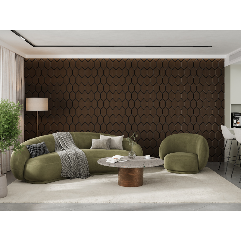 Mexen Lam-B lamelles murales 275 x 30 cm, panneau HDF 4 mm, placage technique, Chêne Sable - S100-275307-3015-001