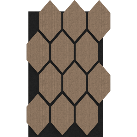 Mexen Lam-B lamelles murales 275 x 30 cm, panneau HDF 4 mm, placage technique, Chêne Sable - S100-275307-3015-001