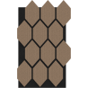 Mexen Form 01 panneau mural acoustique 91 x 56 cm (4 pièces), feutre 9 mm, placage technique, Noyer Clair - S111-91567-01-047