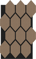Mexen Lam-B lamelles murales 275 x 30 cm, panneau HDF 4 mm, placage technique, Chêne Sable - S100-275307-3015-001