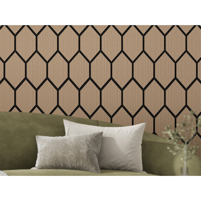 Mexen Form 01 panneau mural acoustique 91 x 56 cm (4 pièces), feutre 9 mm, placage technique, Noyer Clair - S111-91567-01-047