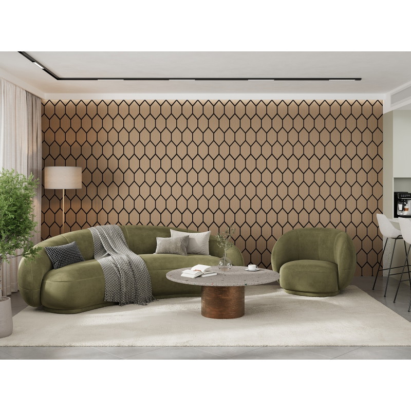 Mexen Form 01 panneau mural acoustique 91 x 56 cm (4 pièces), feutre 9 mm, placage technique, Noyer Clair - S111-91567-01-047