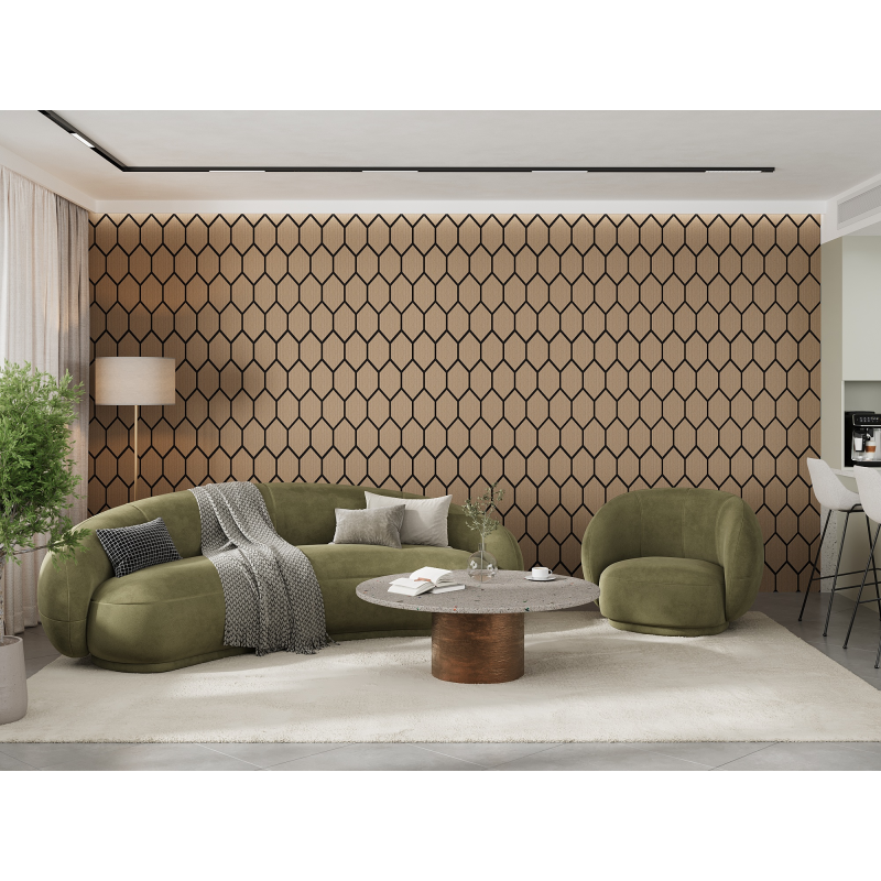 Mexen Lam-B lamelles murales 275 x 30 cm, panneau HDF 4 mm, placage technique, Chêne Sable - S100-275307-3015-001