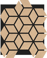 Mexen Form 02 panneau mural acoustique 81 x 66 cm (4 pcs), feutre 9 mm, placage technique, Chêne Blanchi - S111-81667-02-040
