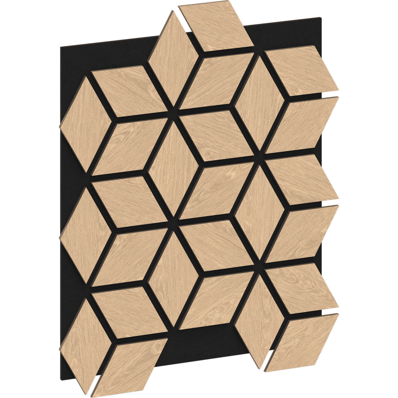 Mexen Lam-B lamelles murales 275 x 30 cm, panneau HDF 4 mm, placage technique, Chêne Sable - S100-275307-3015-001