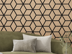 Mexen Lam-B lamelles murales 275 x 30 cm, panneau HDF 4 mm, placage technique, Chêne Sable - S100-275307-3015-001