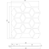 Mexen Lam-B lamelles murales 275 x 30 cm, panneau HDF 4 mm, placage technique, Chêne Sable - S100-275307-3015-001