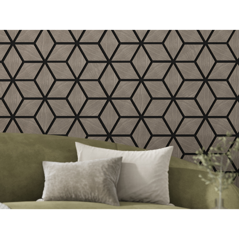 Mexen Lam-B lamelles murales 275 x 30 cm, panneau HDF 4 mm, placage technique, Chêne Sable - S100-275307-3015-001
