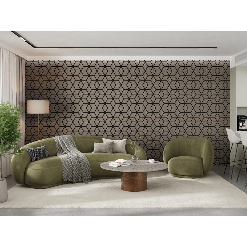 Mexen Form 02 panneau mural acoustique 81 x 66 cm (4 pcs), feutre 9 mm, placage technique, Chêne Gris - S111-81667-02-043