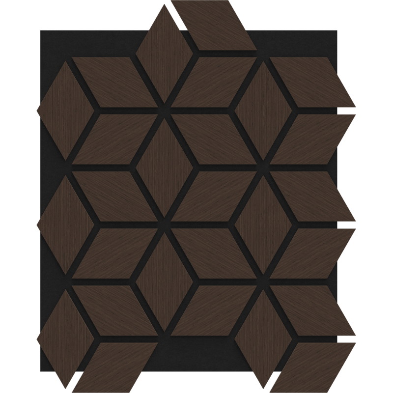 Mexen Form 02 panneau mural acoustique 81 x 66 cm (4pcs), feutre 9 mm, placage technique, Chêne Mocca - S111-81667-02-045