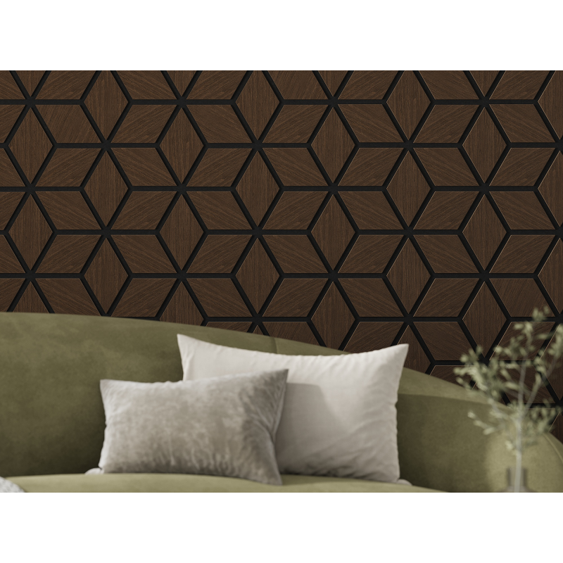 Mexen Lam-B lamelles murales 275 x 30 cm, panneau HDF 4 mm, placage technique, Chêne Sable - S100-275307-3015-001